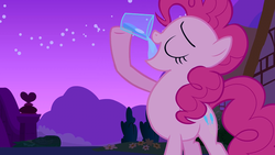 Size: 1280x720 | Tagged: safe, pinkie pie, earth pony, pony, g4, drinking, female, solo