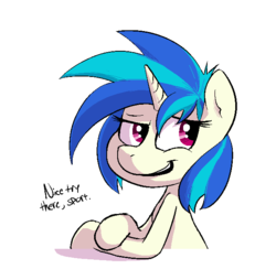 Size: 631x615 | Tagged: safe, artist:lowkey, dj pon-3, vinyl scratch, pony, g4, female, solo