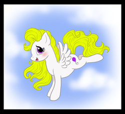 Size: 938x852 | Tagged: dead source, safe, artist:whippetluv, surprise, pegasus, pony, g1, g4, female, g1 to g4, generation leap, solo