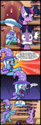 Size: 3000x9138 | Tagged: safe, artist:gray--day, trixie, twilight sparkle, alicorn, pony, unicorn, comic:rematch, g4, bipedal, comic, door slam, female, mare, twilight sparkle (alicorn)