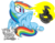 Size: 847x656 | Tagged: safe, artist:lazy, rainbow dash, pegasus, pony, ask dashed rainbow, g4, ask, bandage, comparison, female, fire, hat, mare, redraw, simple background, solo, transparent background, tumblr