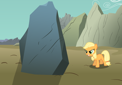 Size: 829x576 | Tagged: safe, artist:dacowta, applejack, earth pony, pony, g4, magical mystery cure, the cutie mark chronicles, angry, character swap, female, filly, filly applejack, foal, solo, younger