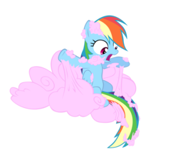Size: 2200x1906 | Tagged: safe, artist:takua770, rainbow dash, pegasus, pony, g4, the return of harmony, cloud, cotton candy cloud, female, mare, simple background, solo, sticky, transparent background, vector