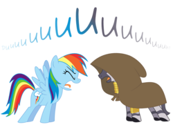 Size: 1280x1024 | Tagged: safe, artist:adcoon, rainbow dash, zecora, pegasus, pony, zebra, mentally advanced series, g4, show accurate, simple background, transparent background