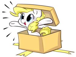 Size: 1046x789 | Tagged: safe, artist:php27, edit, surprise, pony, g1, g4, box, cardboard box, female, g1 to g4, present, simple background, solo, transparent background