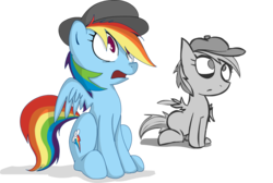 Size: 906x609 | Tagged: safe, artist:lazy, rainbow dash, pony, ask dashed rainbow, g4, ask, comparison, female, hat, redraw, solo, tumblr