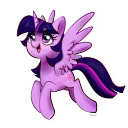 Size: 1024x1024 | Tagged: safe, artist:adailey, twilight sparkle, alicorn, pony, g4, cute, female, mare, open mouth, simple background, solo, transparent background, twiabetes, twilight sparkle (alicorn)