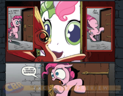 Size: 900x700 | Tagged: safe, idw, pinkie pie, sweetie belle (g3), g3, g4, newborn cuties, once upon a my little pony time, exploitable meme, meme, surprise door