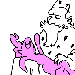 Size: 320x320 | Tagged: safe, artist:ciircuit, pinkie pie, human, g4, animated, beard, behaving like a cat, female, happy, hat, male, playing, stars, wizard, wizard hat