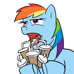 Size: 600x600 | Tagged: safe, rainbow dash, pony, g4, drink, drinking, female, solo