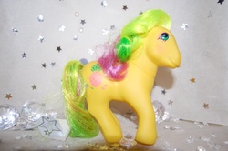 Size: 639x425 | Tagged: safe, tootie tails, g1, blushing, irl, photo, toy, tropical ponies