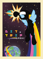 Size: 684x934 | Tagged: safe, artist:broccolimeansfun, rainbow dash, g4, bit.trip presents... runner2: future legend of rhythm alien, bit.trip runner, crossover