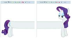 Size: 534x285 | Tagged: safe, rarity, pony, g4, exploitable meme, female, gif, juxtaposition, juxtaposition win, long pony, non-animated gif, solo