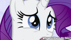 Size: 957x538 | Tagged: safe, rarity, pony, g4, image macro, shocked, solo