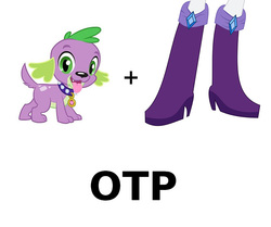 Size: 640x535 | Tagged: safe, rarity, spike, dog, equestria girls, g4, exploitable meme, implied humping, joke shipping, legs, otp, species swap, spike the dog