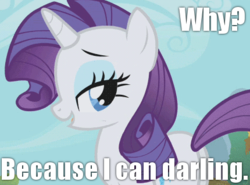 Size: 430x318 | Tagged: safe, rarity, pony, g4, image macro, solo