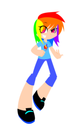 Size: 1734x2849 | Tagged: safe, artist:shinydisorder, rainbow dash, human, g4, female, humanized, skinny, solo, thin