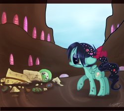 Size: 942x848 | Tagged: safe, artist:roxdragonz, pegasus, pony, crying, filly, ponified, sad, sugar rush, vanellope von schweetz, wreck-it ralph