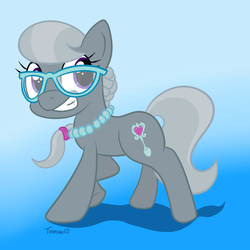 Size: 1000x1000 | Tagged: safe, artist:tehflah, silver spoon, earth pony, pony, g4, 30 minute art challenge, cutie mark, female, glasses, smiling, solo