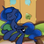 Size: 1000x1000 | Tagged: safe, artist:theparagon, princess luna, pony, hunted luna, g4, couch, female, pillow, solo