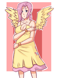 Size: 860x1181 | Tagged: safe, artist:slipe, fluttershy, human, g4, humanized, winged humanization