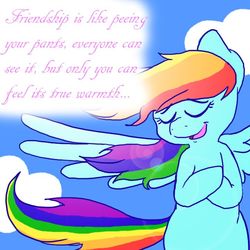 Size: 720x720 | Tagged: safe, artist:friendship-is-witchcraft, rainbow dash, pegasus, pony, ask friendship is witchcraft, g4, cloud, day, eyes closed, female, flying, sky, solo