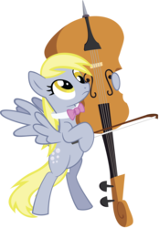 Size: 4457x6393 | Tagged: safe, artist:lykas13, derpy hooves, pegasus, pony, g4, absurd resolution, bowtie, cello, cute, female, mare, musical instrument, simple background, solo, transparent background, upside down, vector