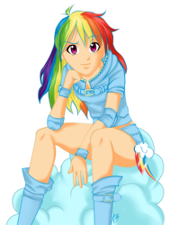 Size: 774x1032 | Tagged: safe, artist:boufton, rainbow dash, human, g4, female, humanized, solo