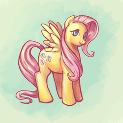 Size: 500x500 | Tagged: safe, artist:vogelspinne, fluttershy, pegasus, pony, g4, female, looking at you, mare, solo, standing