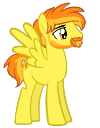Size: 784x1000 | Tagged: safe, spitfire, pegasus, pony, g4, beard, facial hair, female to male, firestorm, male, rule 63, show accurate, simple background, solo, stallion, transparent background, wrong cutie mark