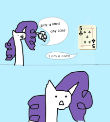 Size: 1000x1112 | Tagged: safe, artist:wollap, rarity, g4, card, comic, ms paint