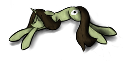 Size: 2172x1159 | Tagged: safe, artist:wisewatcher, oc, oc only, oc:outsight, pony, simple background, sleeping, solo