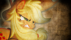 Size: 1920x1080 | Tagged: safe, artist:overmare, applejack, g4, vector, wallpaper, warrior