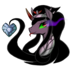 Size: 742x691 | Tagged: safe, artist:maren, king sombra, pony, g4, crystal heart, queen umbra, rule 63, simple background, solo, transparent background