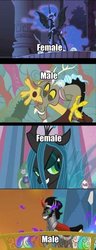Size: 378x989 | Tagged: safe, discord, king sombra, nightmare moon, queen chrysalis, g4, antagonist