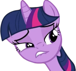 Size: 498x468 | Tagged: safe, twilight sparkle, pony, g4, female, lip bite, reaction image, solo