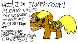 Size: 2480x1392 | Tagged: safe, artist:floppy pony, oc, oc only, oc:floppy pony, pony, ask floppy pony, advertisement, ask, chibi, color, cute, digital art, drawing, floppy pony, fun, promo, promotional art, promotions, tumblr, welcome