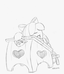 Size: 1000x1153 | Tagged: safe, artist:abronyaccount, apple bloom, g4, crying, heartbreak, rejection, sad, shipping denied