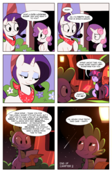 Size: 1320x2040 | Tagged: safe, artist:karzahnii, rarity, spike, sweetie belle, twilight sparkle, g4, comic, female, male, ship:sparity, shipping, straight, tales from ponyville