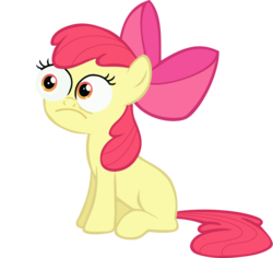 Size: 1000x942 | Tagged: artist needed, safe, apple bloom, earth pony, pony, g4, female, simple background, sitting, solo, special eyes, transparent background, vector