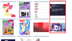 Size: 1163x665 | Tagged: safe, apple bloom, rarity, twilight sparkle, g4, exploitable meme, juxtaposition, juxtaposition win, rule 63