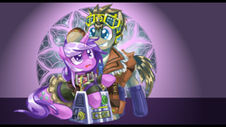 Size: 1280x720 | Tagged: safe, artist:saturnspace, amethyst star, doctor whooves, sparkler, time turner, g4, equestria's best father