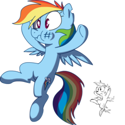 Size: 700x697 | Tagged: safe, artist:lazy, rainbow dash, pony, ask dashed rainbow, g4, ask, comparison, female, redraw, scrunchy face, solo, tumblr
