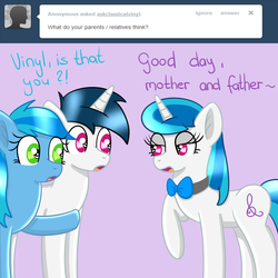 Size: 1000x1000 | Tagged: safe, artist:verminshy, dj pon-3, vinyl scratch, g4, bow, parent, tumblr