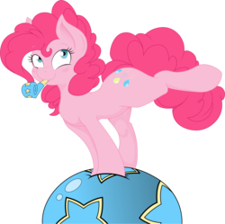 Size: 5000x4972 | Tagged: safe, artist:joey darkmeat, artist:subject-241, pinkie pie, g4, absurd resolution, ball, female, party horn, solo