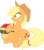 Size: 4442x5000 | Tagged: safe, artist:joey darkmeat, artist:subject-241, applejack, earth pony, pony, g4, absurd resolution, apple, female, simple background, sitting, solo, straw