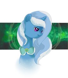 Size: 833x958 | Tagged: safe, artist:fikakorv, trixie, g4, alternate hairstyle, collar, smiling