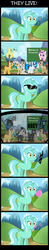 Size: 3506x17939 | Tagged: safe, caramel, dj pon-3, doctor whooves, lyra heartstrings, mayor mare, octavia melody, princess cadance, queen chrysalis, sunshower raindrops, time turner, vinyl scratch, alicorn, changeling, changeling queen, earth pony, pegasus, pony, unicorn, g4, absurd resolution, bubblegum, comic, disguise, disguised changeling, food, gum, sunglasses, they live, this will end in pain and/or death