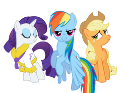 Size: 1000x750 | Tagged: safe, artist:jokie155, applejack, rainbow dash, rarity, earth pony, pegasus, pony, unicorn, g4, female, mare, simple background, vector, white background