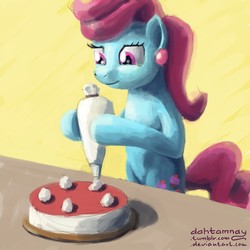 Size: 1280x1280 | Tagged: safe, artist:dahtamnay, cup cake, earth pony, pony, g4, 30 minute art challenge, bipedal, cake